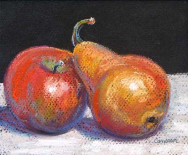 Apple and Leaning Pear - SOLD